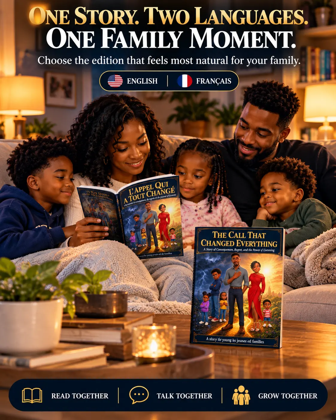 A family reading The Call That Changed Everything together